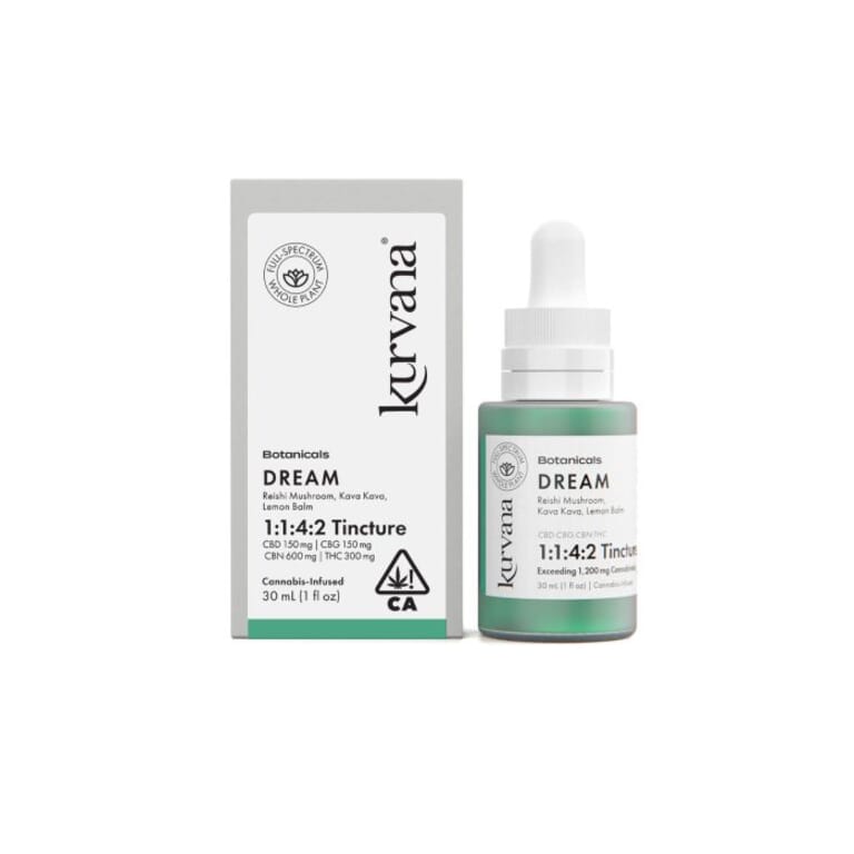 An image of Kurvana's botanicals collection Dream 1:1:4:2 cannabis tincture.